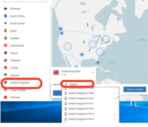 An image featuring how to unblock BBC iPlayer using NordVPN step3