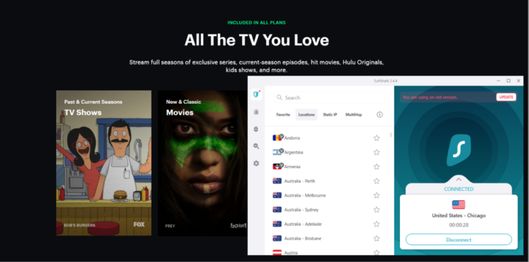 An image featuring how to unblock Hulu using Surfshark VPN step5