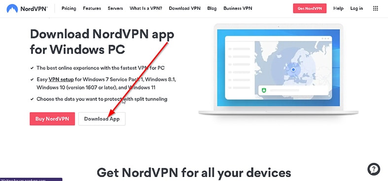 एक छवि जिसमें Nordvpn Step2 का उपयोग करके एक वेबसाइट को अनब्लॉक करने की विशेषता है