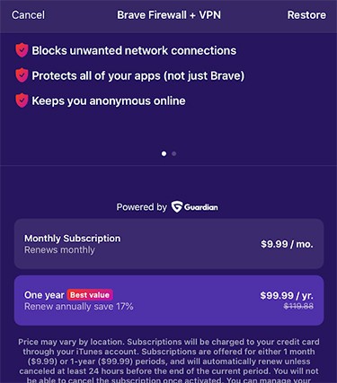 free brave vpn