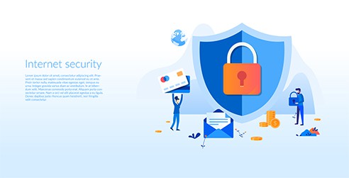 an image with internet security concept vector illustration 