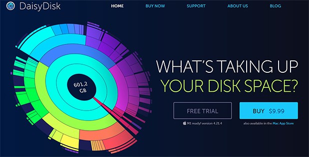 an image with DaisyDisk homepage 