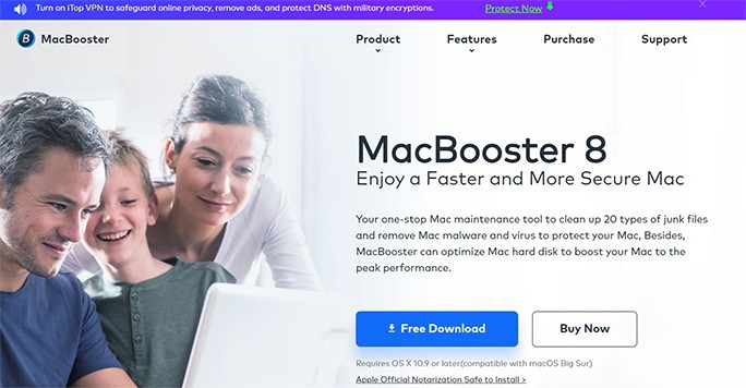 an image Mac Booster homepage 