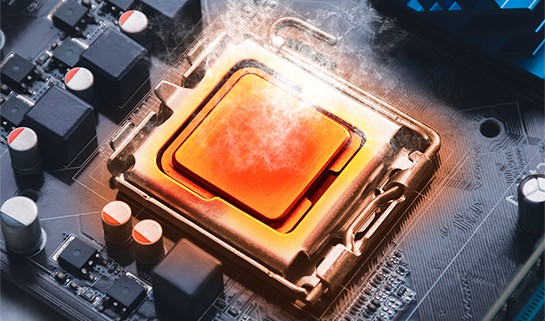 an image with CPU processor overheated 