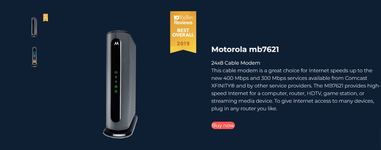 Motorola MB7621 screenshot