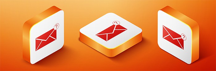 an image with email icon with question sign on it. vector illustration 