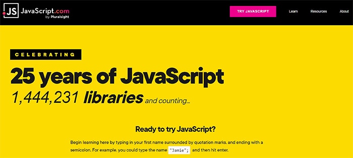 an image with JavaScript homepage 