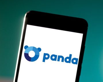 an image with panda antivirus logo on smartphone