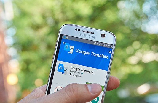 an image with google translate opened on smartphone 