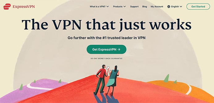an image with ExpressVPN homepage screenshot