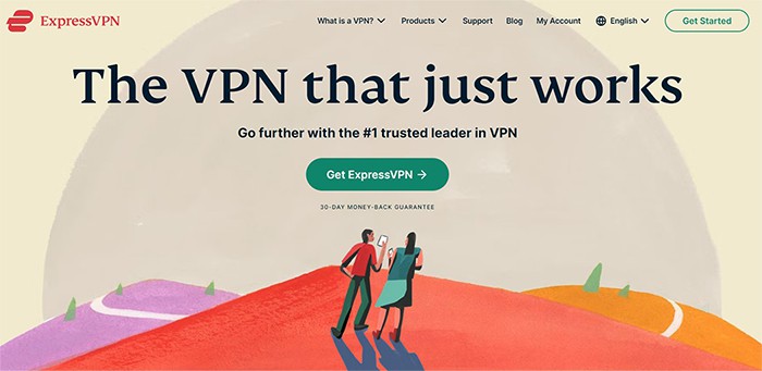 an image with Express VPN homepage screenshot