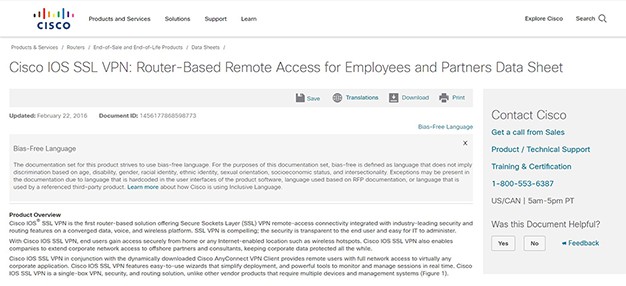 an image with Cisco IOS SSL VPN homepage screenshot