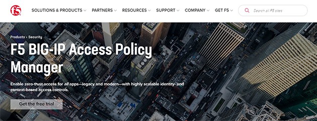 an image with F5 BIG-IP Access Policy Manager (APM) homepage screenshot