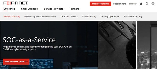 an image with Fortinet FortiGate homepage screenshot