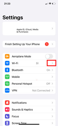 An image featuring How To Set Up a Private DNS on an iPhone step1 and 2