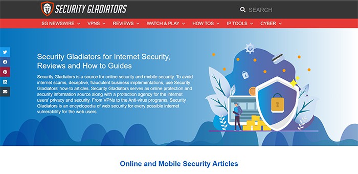 an image with Security Gladiators homepage