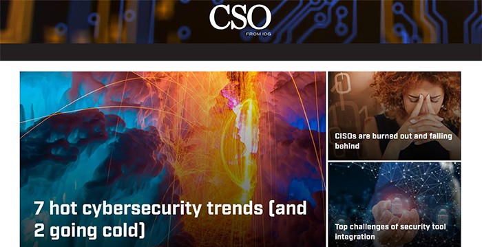 an image with CSO Online homepage