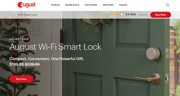 an image with August WiFi Smart Lock homepage 