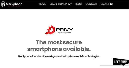 an image with Silent Circle Blackphone 2 homepage screenshot