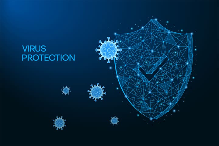 an image with antivirus shield protection vector illustration 
