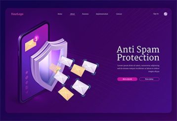 an image with protection from spam banner 