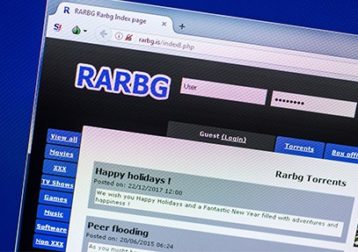 an image with RARBG page opened on google