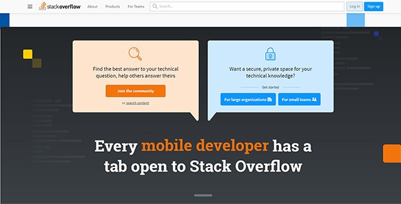 an image with Stack Overflow homepage screenshot 