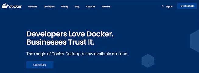 an image with Docker homepage screenshot