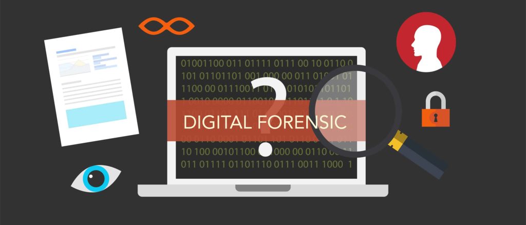 an image with digital forensic concept. Vector illustration 