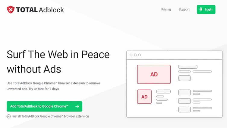 An image featuring the official TotalAdblock website homepage screenshot