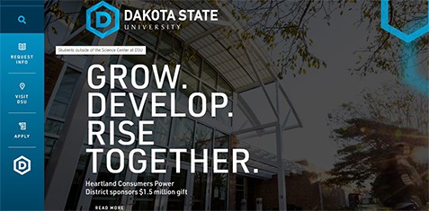 an image with Dakota State University homepage 