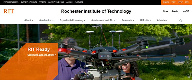 an image with Rochester Institute of Technology homepage 