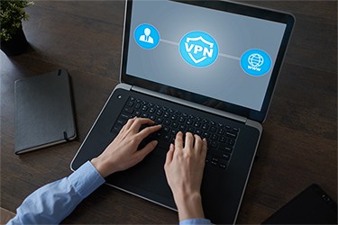 an image with VPN connection on laptop