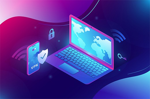 an image with VPN security software vector illustration 