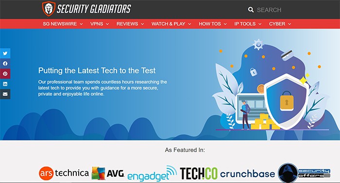 an image with Security Gladiators homepage