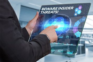 an image with finger pointing on locked 
virtual threats 