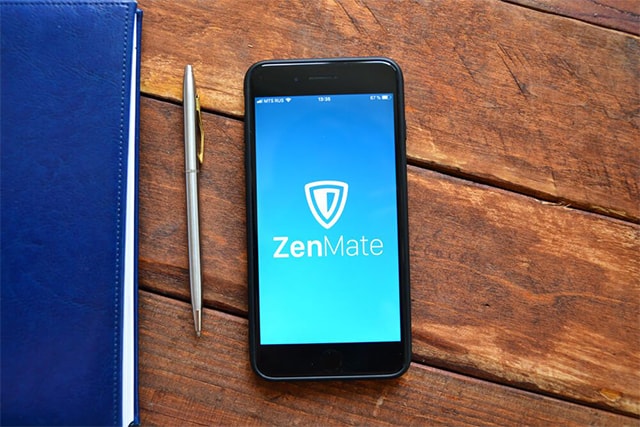 An image featuring ZenMate VPN opened on mobile
