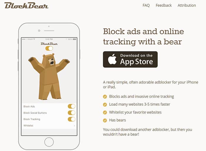 an image with BlockBear homepage