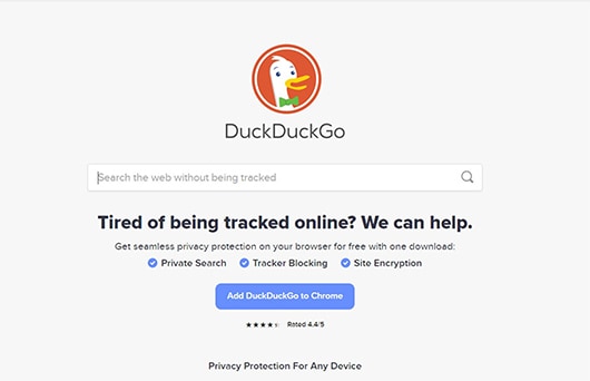 an image with DuckDuckGo browser