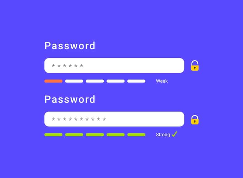 User account should have strong passwords