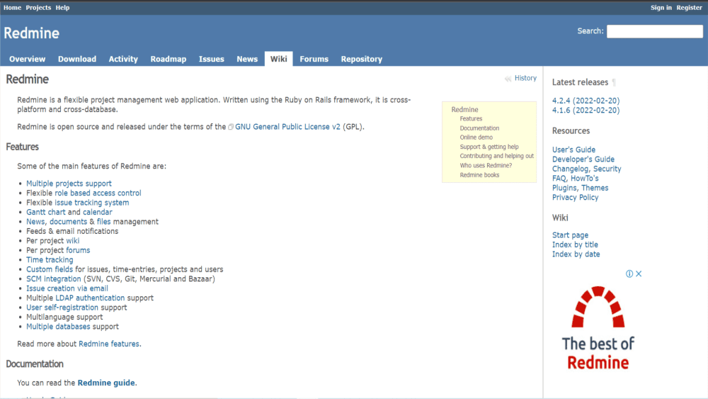 Redmine screenshot