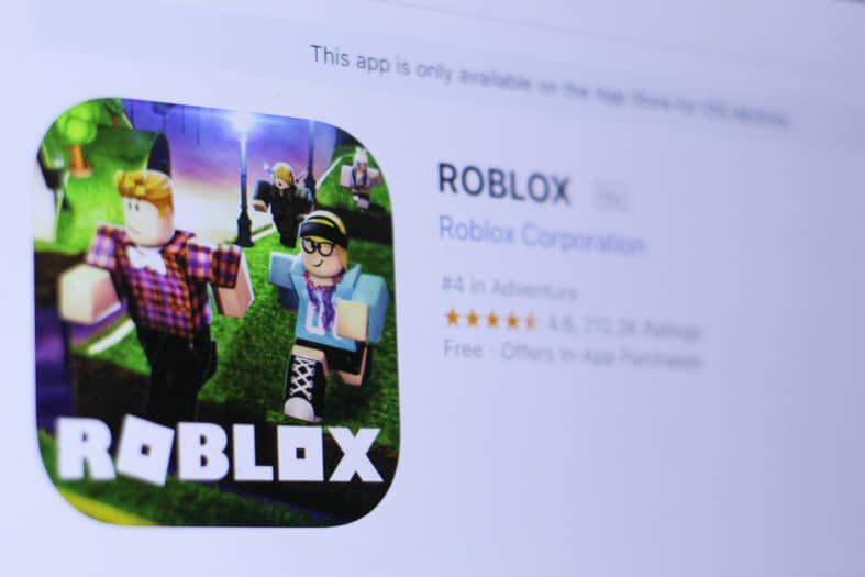 ROBLOX app on laptop screen