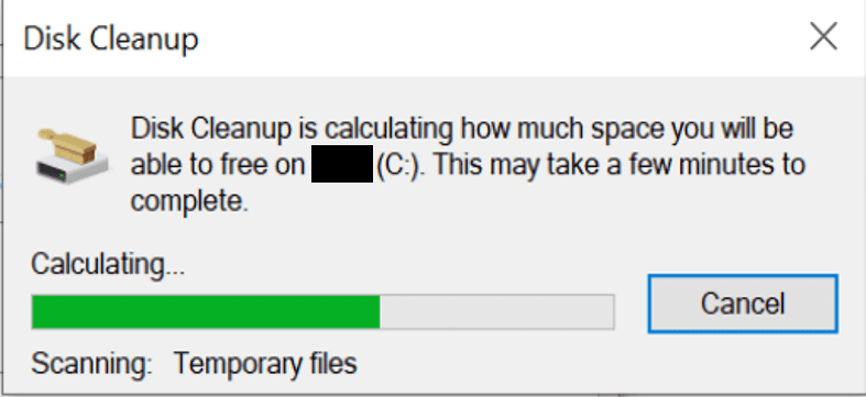 Running Disk Cleanup